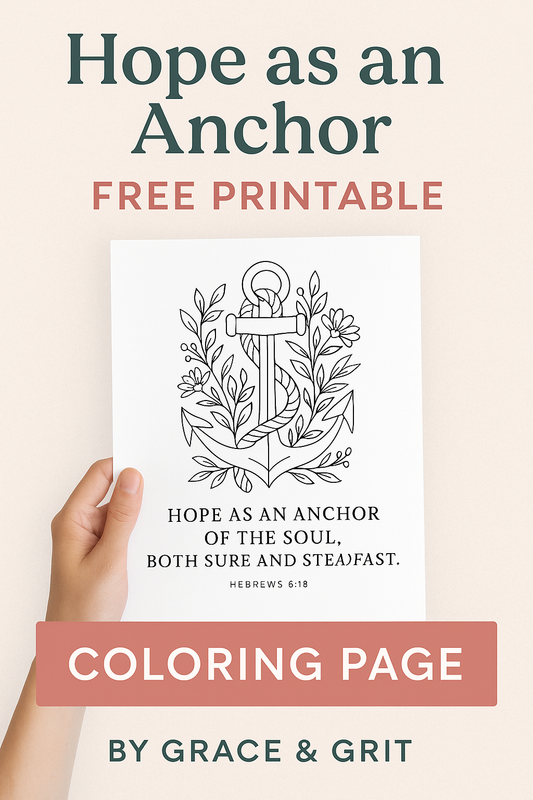 Launch PROMO: Hope as an Anchor **FREE** Printable Coloring Page